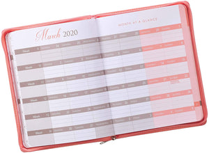 Year of Grace Peach Faux Leather Large Zippered Planner for 2020