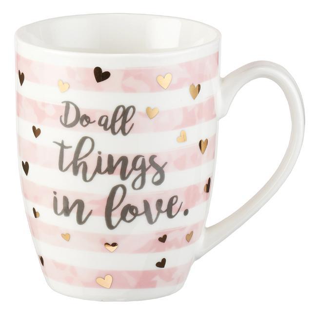 Do All Things In Love Pink Heart Mug