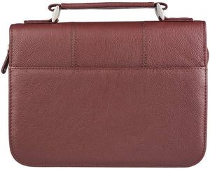 Grace Grain Faux Leather Russet Brown Personalized Bible Cover For Women