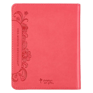 Pink Faux Leather One Minute Devotions for Women Devotional - Carolyn Larsen