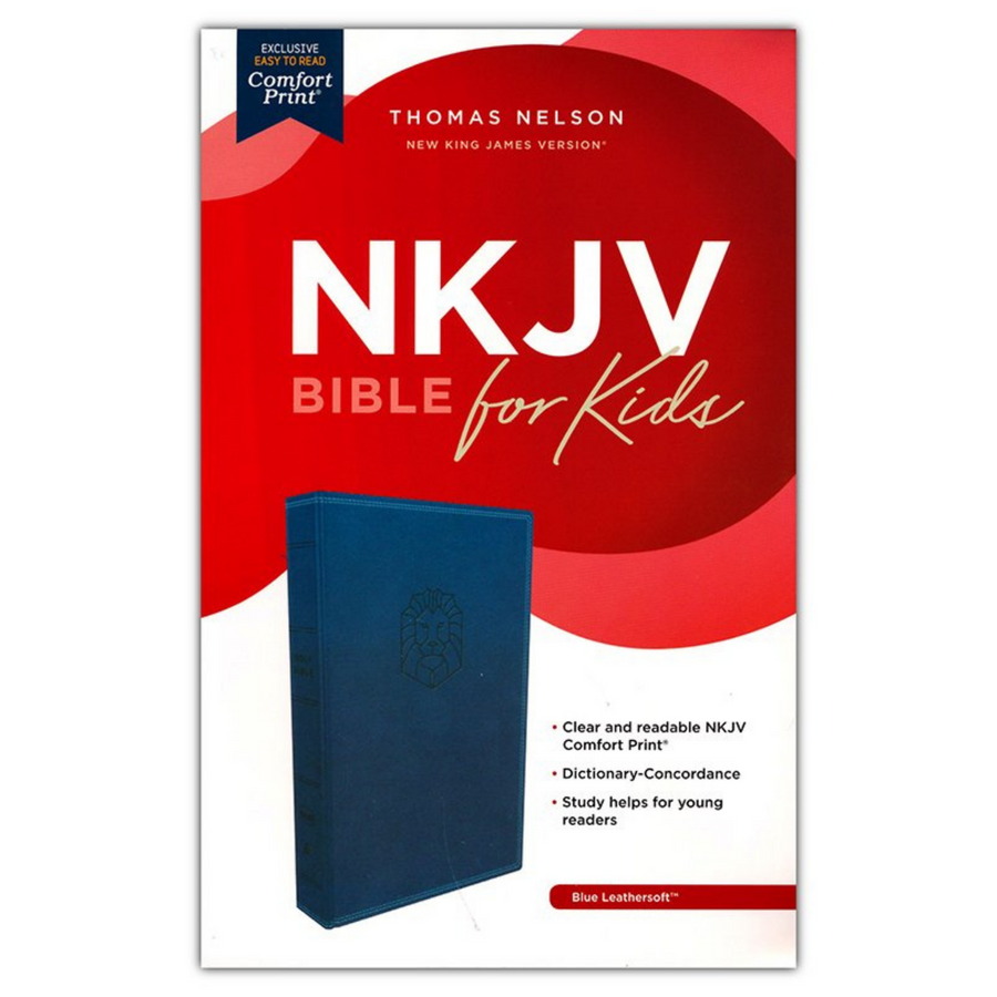 Personalized NKJV Holy Bible for Kids Leathersoft Blue Comfort Print