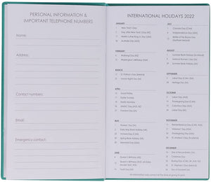Personalized Planner 2022 Be Still My Soul Teal Faux Leather My Yearly Planner - Psalm 46:10