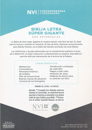 Personalized Bible Spanish NIV Super Giant Bonded Leather w/Flap (NVI Super Gigante Piel Cuero)
