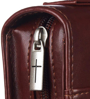 Psalm 16:11 Faux Leather Brown Personalized Bible Cover for Men