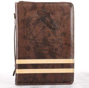 Two-Tone Stripe Isaiah 40:31, Faux Leather Bible Cover (Medium) [Hardcover]