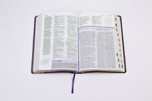 Personalized NKJV The Study Bible for Women LeatherTouch Indexed Plum & Lilac