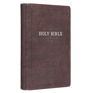 Personalized KJV Holy Bible Giant Print Full-Size Bible Dark Brown Faux Leather Bible