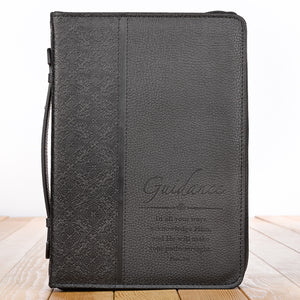 Guidance Faux Leather Black Personalized Bible Cover for Men