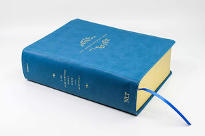 Personalized Tyndale NLT Life Application Large Print Study Bible Third Edition LeatherLike TealBlue