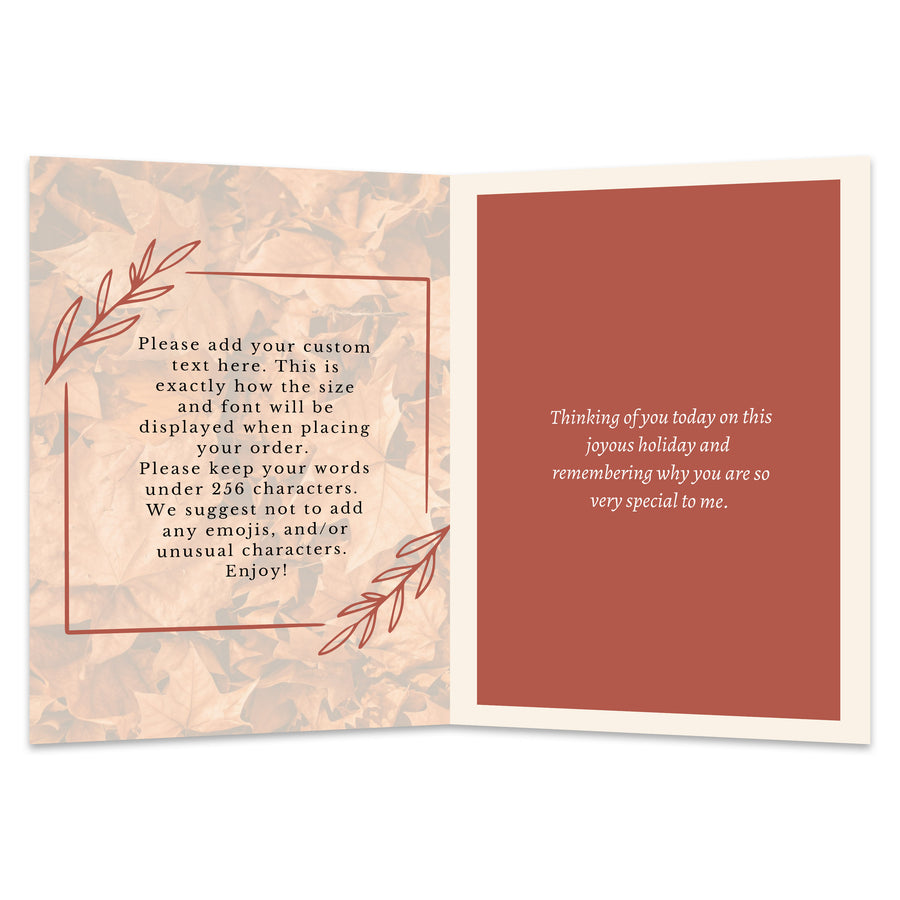 Personalized Thanksgiving Card Custom Your Photo Image Upload Your Text Greeting Card