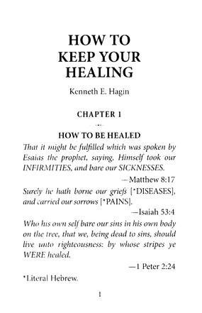 How To Keep Your Healing - Kenneth E. Hagin