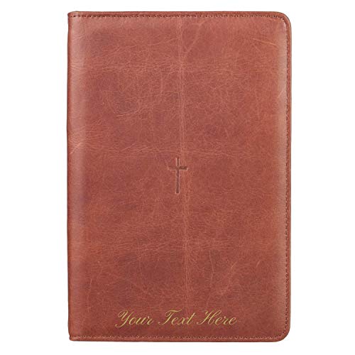 Personalized Cross Zippered Brown Full Grain Leather Padfolio/Portfolio Notebook Study Kit