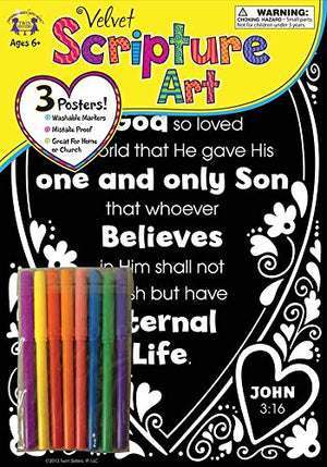 Velvet Scripture Art John 3:16 (Color His Words Velvet Art) [Poster] Twin Sisters®; Mitzo Thompson, Kim and Mitzo Hilderbrand, Karen