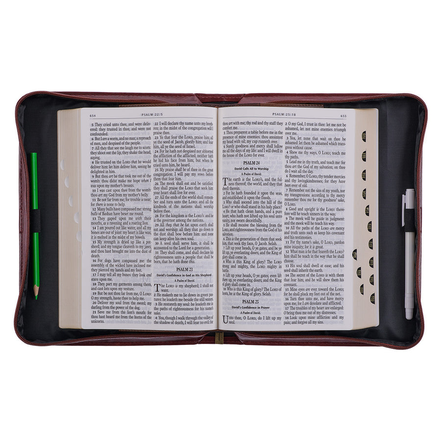 Hope And A Future Chestnut Brown Faux Leather Personalized Bible Cover For Men