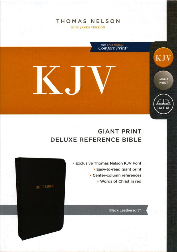 Personalized Bible with Custom Text KJV Giant Print Deluxe Reference Bible Leathersoft Black