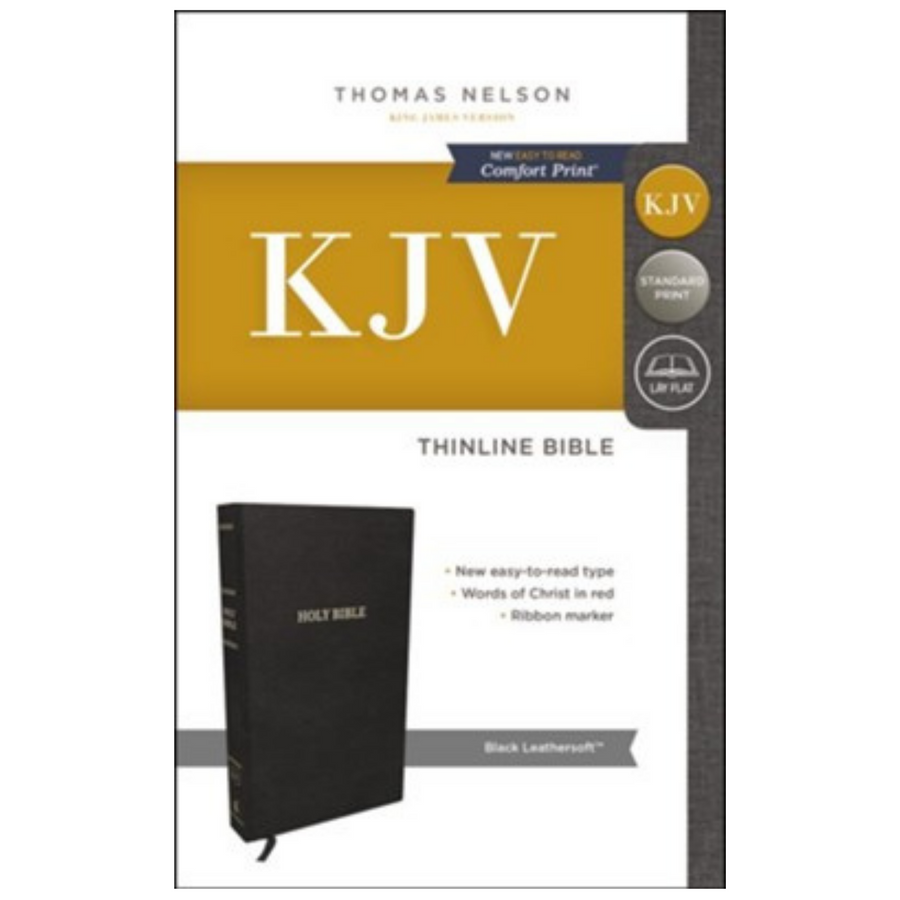 Personalized KJV Thinline Bible Comfort Print Black Leathersoft