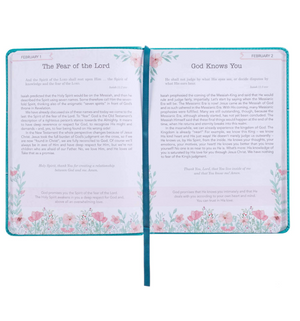 In The Light Of His Glory Teal Faux Leather Devotional