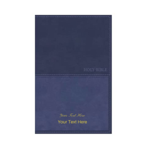Personalized Custom Text Your Name KJV Value Thinline Bible Dark Blue Comfort Print Leathersoft