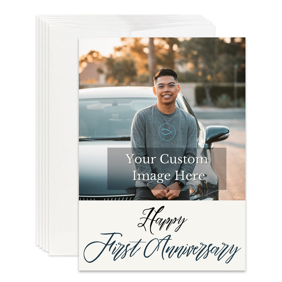 Personalized Christian Anniversary Card for Wife Husband Custom Your Photo Image Upload Your Text Greeting Card