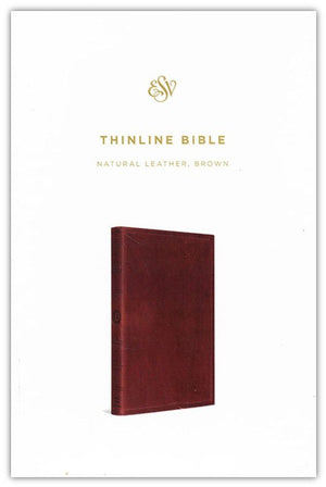 Personalized ESV Thinline Brown Natural Leather