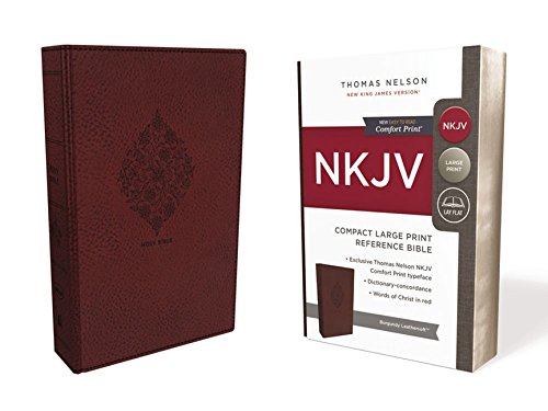 Personalized NKJV COMPACT Leathersoft Burgundy Reference Bible