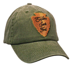 Explore Seek Find Olive Green Hat