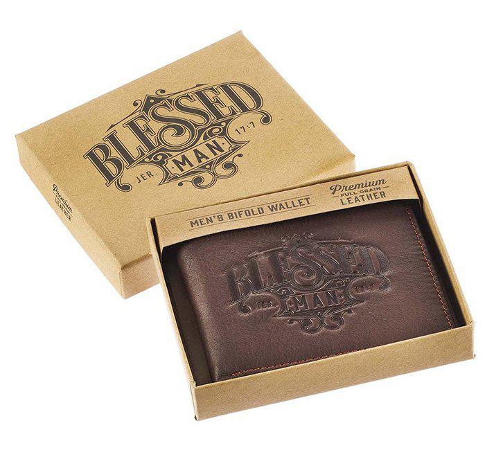 Blessed Man Brown Genuine Leather Wallet