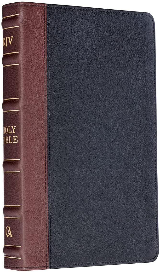 Personalized KJV Deluxe Gift Bible Two-Tone Brown and Black Full-Grain
