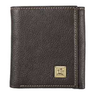 Three Crosses Brown Full Grain Leather Trifold Wallet
