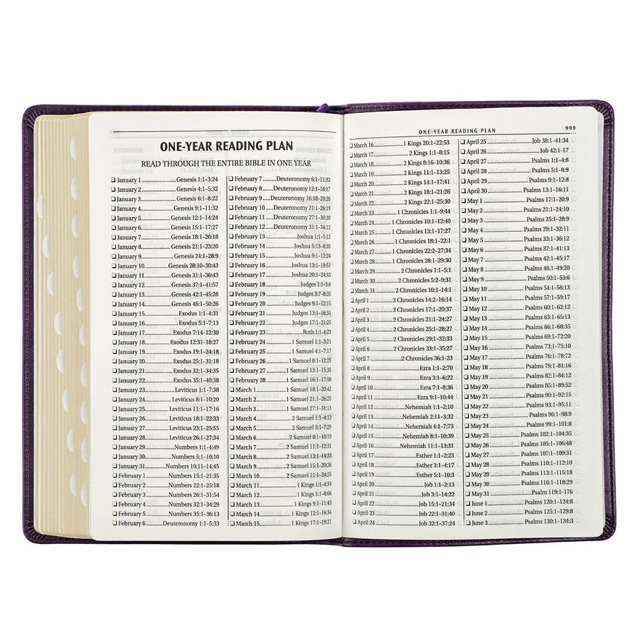 Personalized KJV Purple Faux Leather Deluxe Gift Bible Indexed King James Version