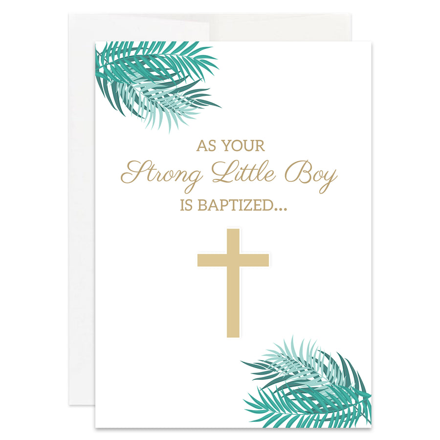 Baby Boy Baptism Card