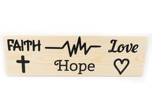 Faith Hope Love Wood Decor