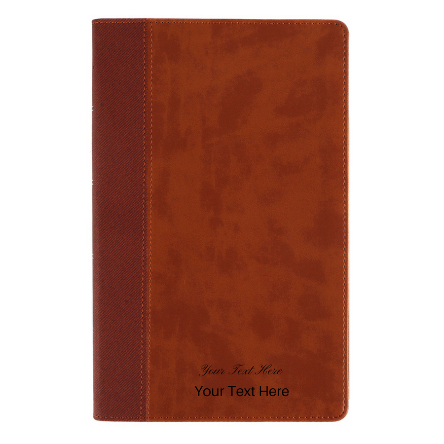 Personalized NIV Personal Size Bible Large Print Leathersoft Brown Comfort Print