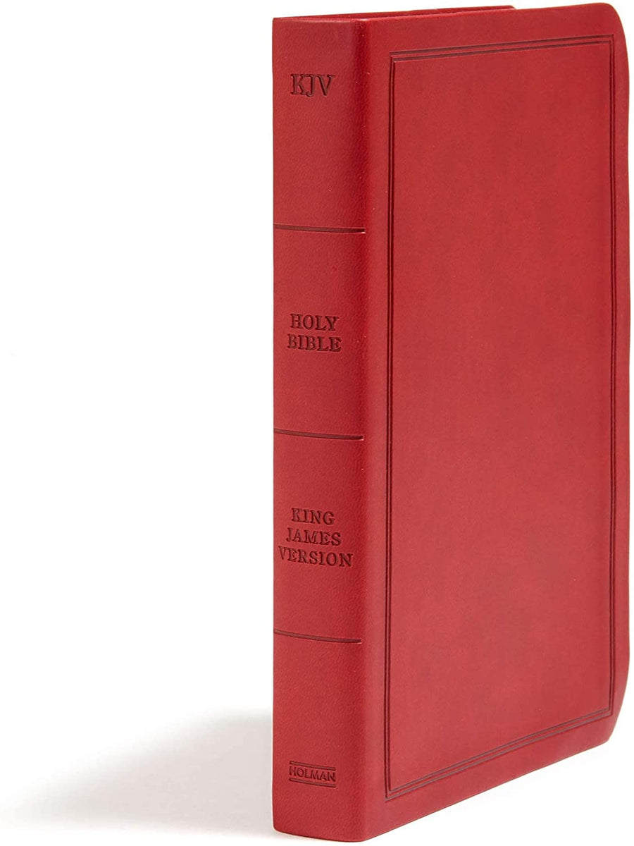 Personalized KJV Deluxe Gift Bible Burgundy LeatherTouch Red Letter Smythe Sewn Easy-to-Carry Double Column