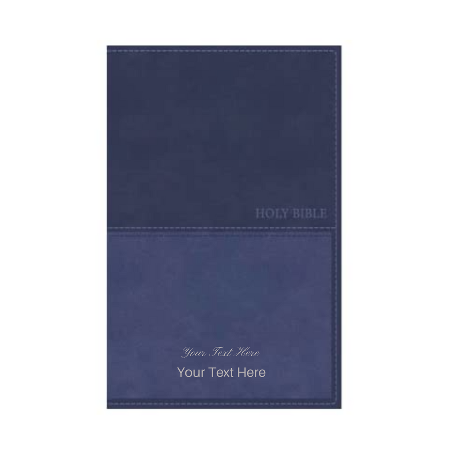 Personalized Custom Text Your Name KJV Value Thinline Bible Dark Blue Comfort Print Leathersoft