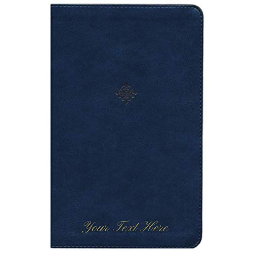 Personalized Custom Text Your Name NKJV Thinline Bible Red Letter Comfort Print Leathersoft Navy New King James Version