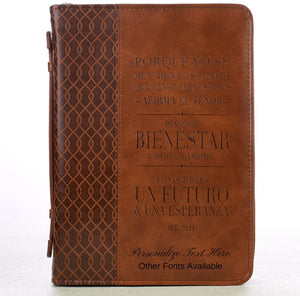 Cafe Funda Para Biblias Jeremías 29:11 SPANISH Personalized Bible Cover for Women