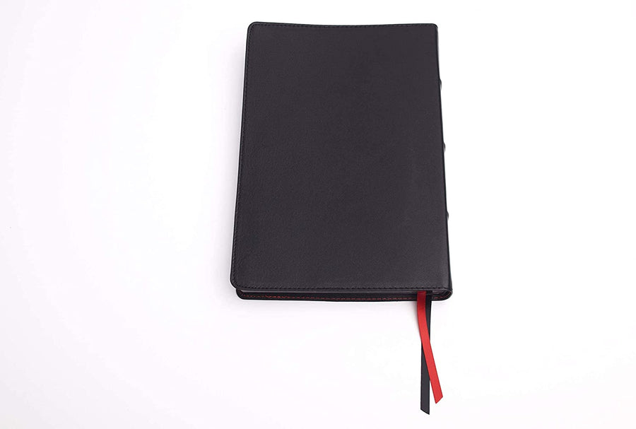 Personalized NKJV Large Print Ultrathin Reference Bible Premium Black Genuine Leather