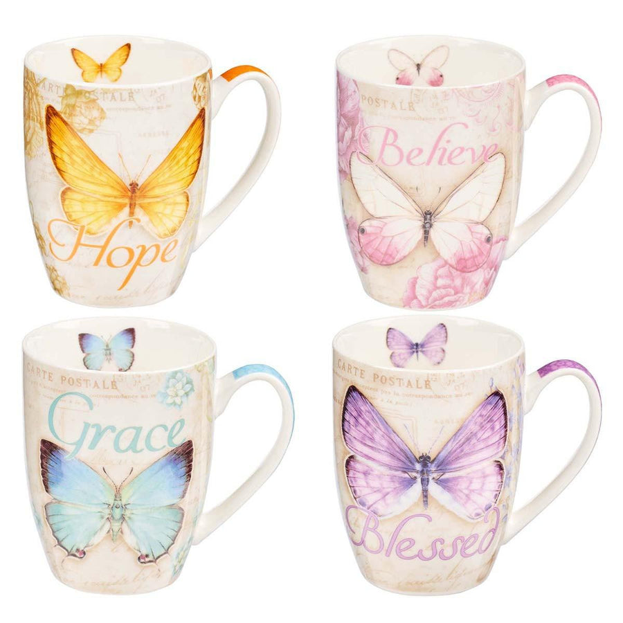 Butterfly Blessings Mug Set of 4