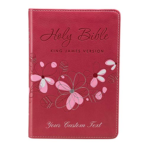 Personalized KJV COMPACT Bible Lux Leather Pink