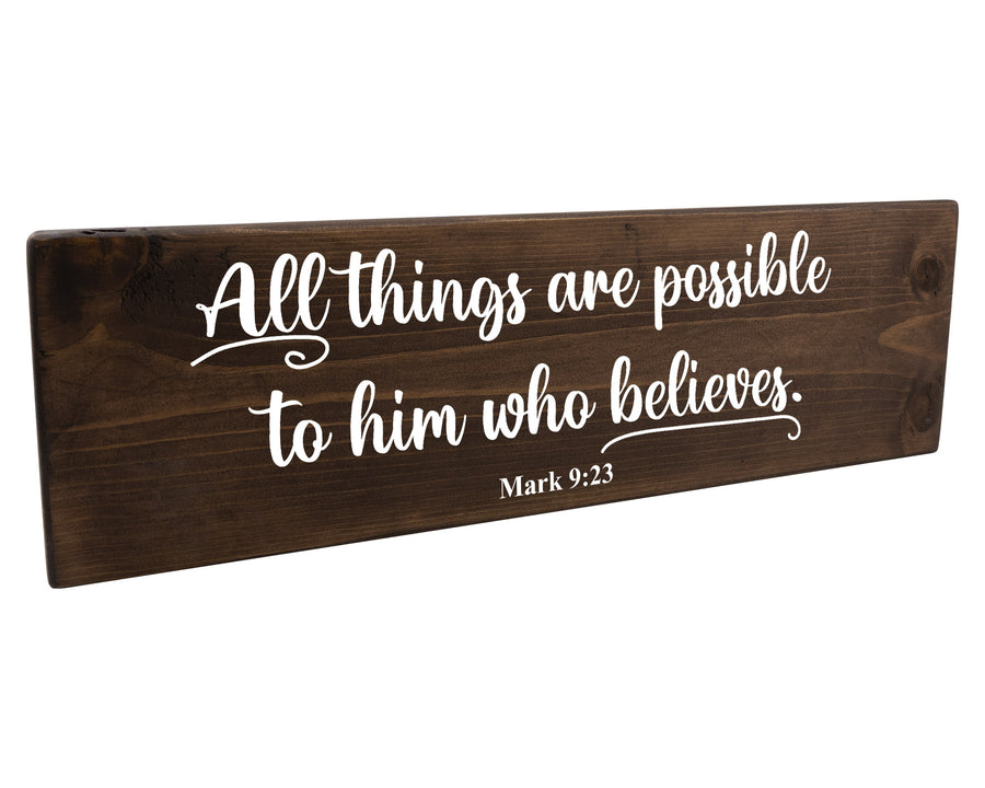 Mark 9:23 All Things Are Possible Wood Decor