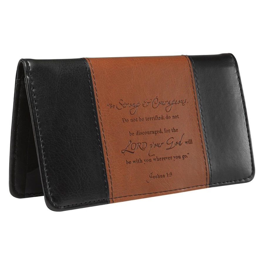Strong & Courageous Joshua 1:9 Faux Leather Checkbook Cover
