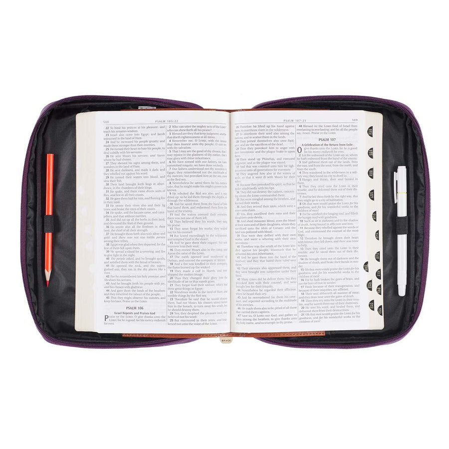 Fashion Faux Leather Purple Personalized Bible Cover For Women