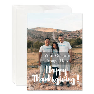 Personalized Thanksgiving Card Custom Your Photo Image Upload Your Text Greeting Card