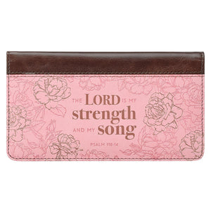 My Strength & My Song Psalm 118:14 Pink Faux Leather Checkbook Cover