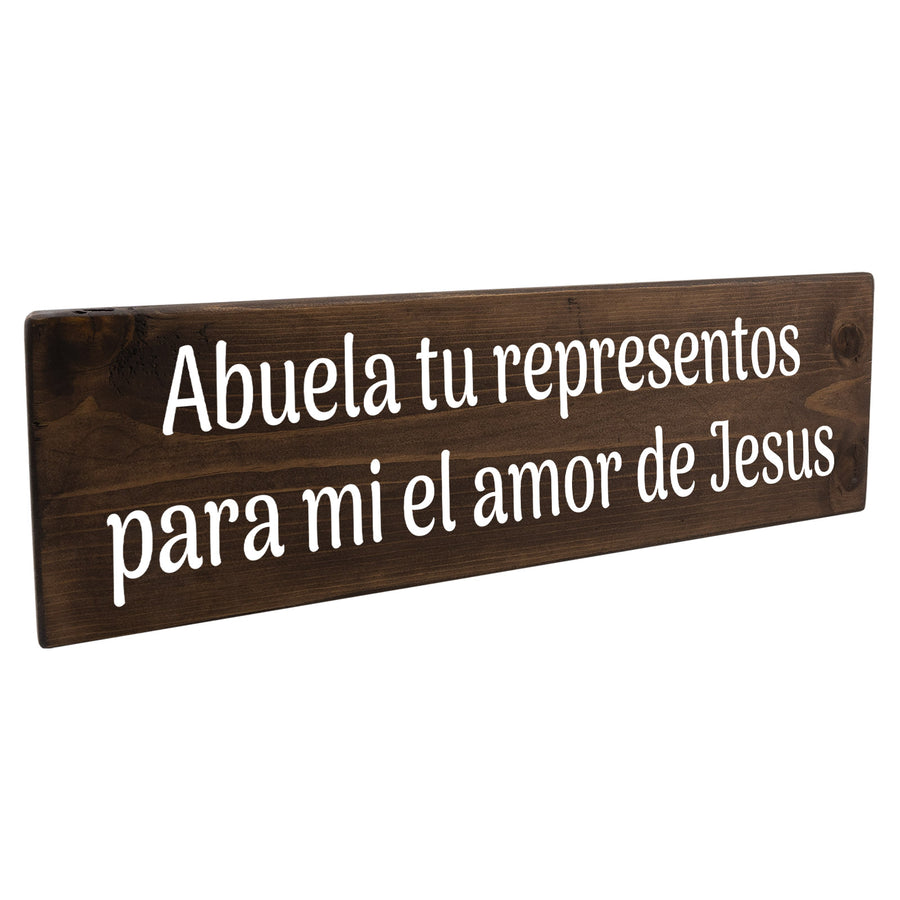 Abuela representos el amor de Jesús Spanish Wood Decor