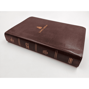 Personalized Custom Text Your Name Biblia Compacta Letra Gde. RVR 1960 Piel Fab. Marron (RVR 1960 LGE. Print Compact Bible Bon. Leather Brown)