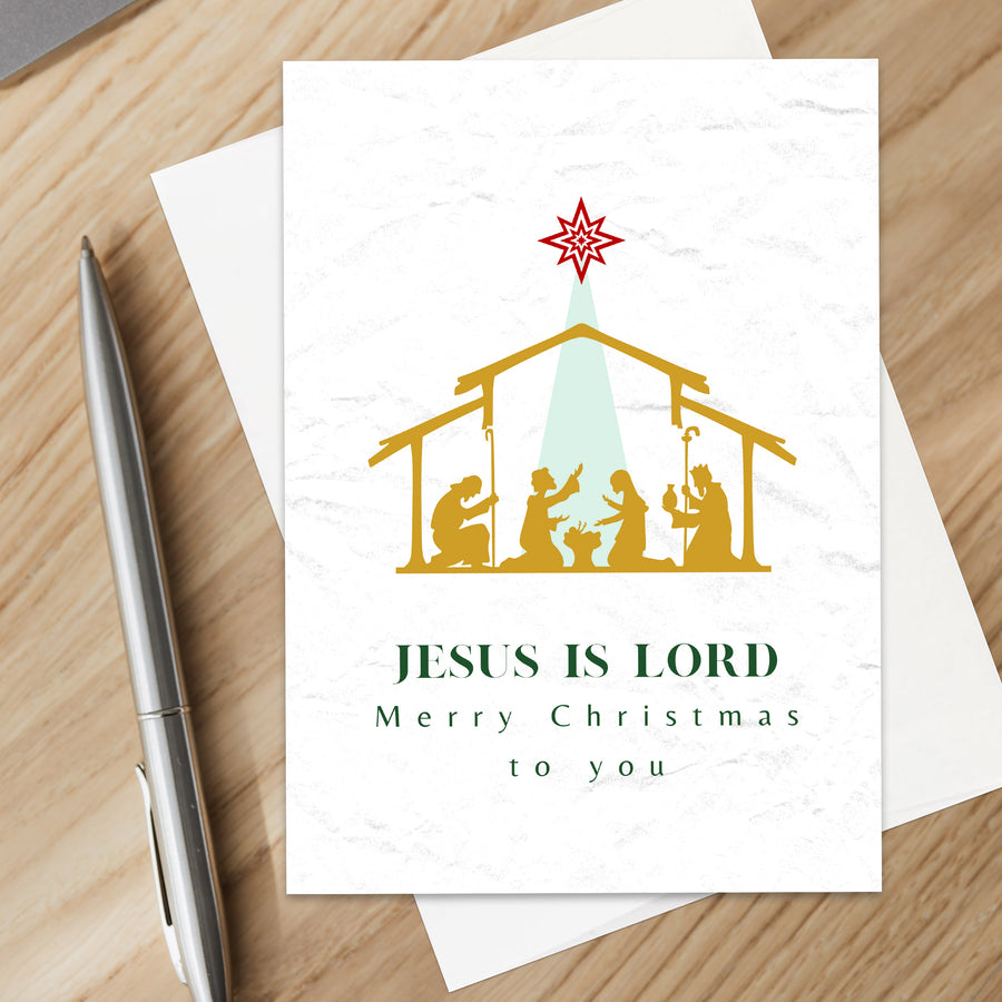 Christian Jesus Is Lord Card for Christmas