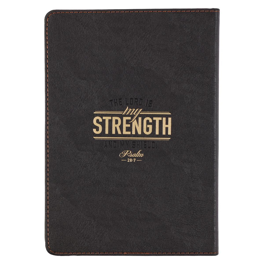 Best Dad Ever Psalm 28:7 Brown Faux Leather Journal