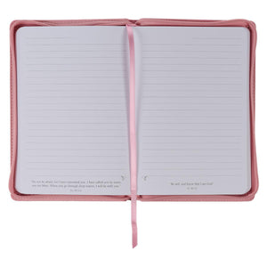 Bless You Numbers 6:24-25 Pink Faux Leather Zippered Journal
